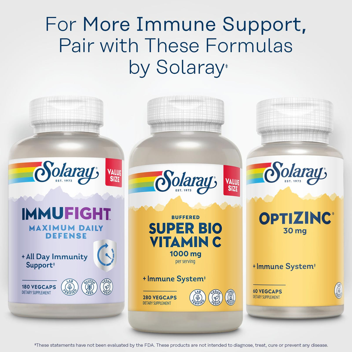 SOLARAY Super Bio Vitamin C 1000mg, Buffered, Two-Stage Timed Release with Bioflavonoids, Immune Support Supplement, High Absorption, Vegan, 60-Day Guarantee – 250 VegCaps