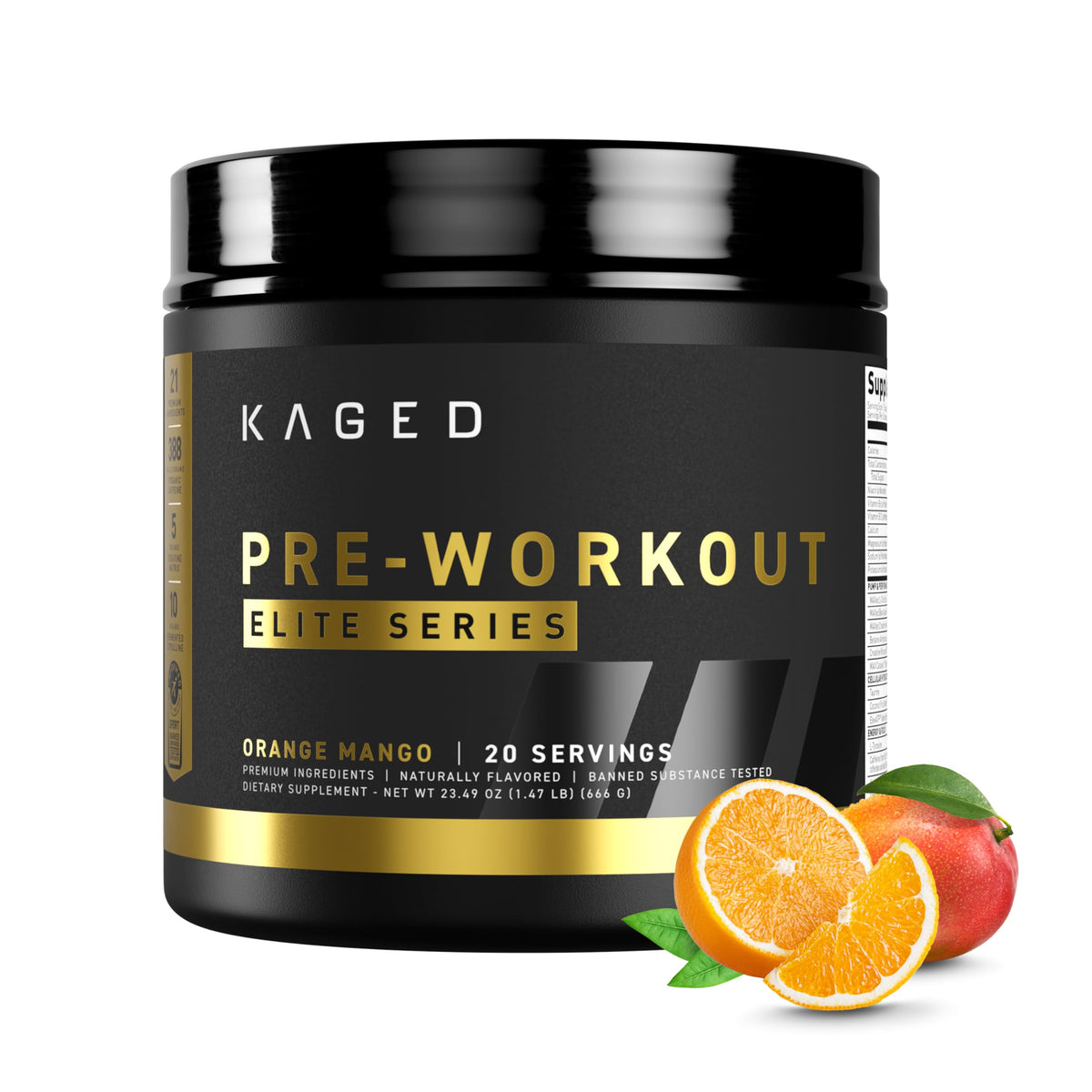 Kaged Pre Workout Elite Powder | Strawberry Lemonade | Pre-Workout with Creatine, Beta Alanine, L-Citrulline, Natural Caffeine | 20 Servings