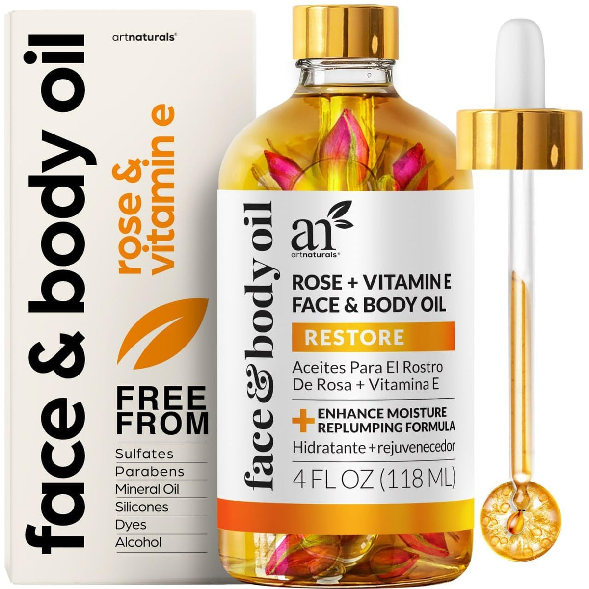 Artnaturals Rose & Vitamin E Face Oil, 4 oz
