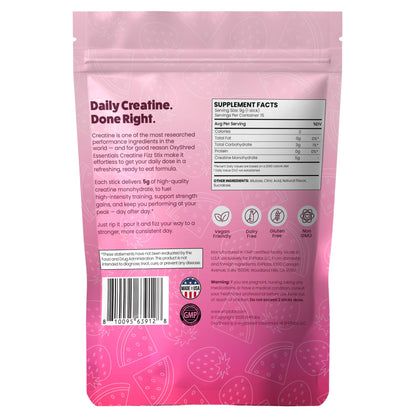EHP Labs OxyShred Creatine Monohydrate Fizz Sticks, Cherry Slushie, 15 Pack | 5g Micronized Creatine Per Stick. No Water Needed, Zero Sugar, Vegan & Gluten Free. Single Serve On The Go.