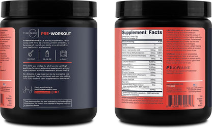 Type Zero Clean Pre Workout Powder (Fruit Punch) 21 Servings | 200mg Natural Caffeine, L-Citrulline Malate, Beta Alanine, Alpha GPC, Huperzine A, Himalayan Salt, Sugar Free