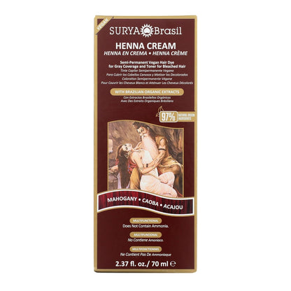 Surya Brasil Products Henna Cream, Mahogany, 2.37 Fluid Ounce