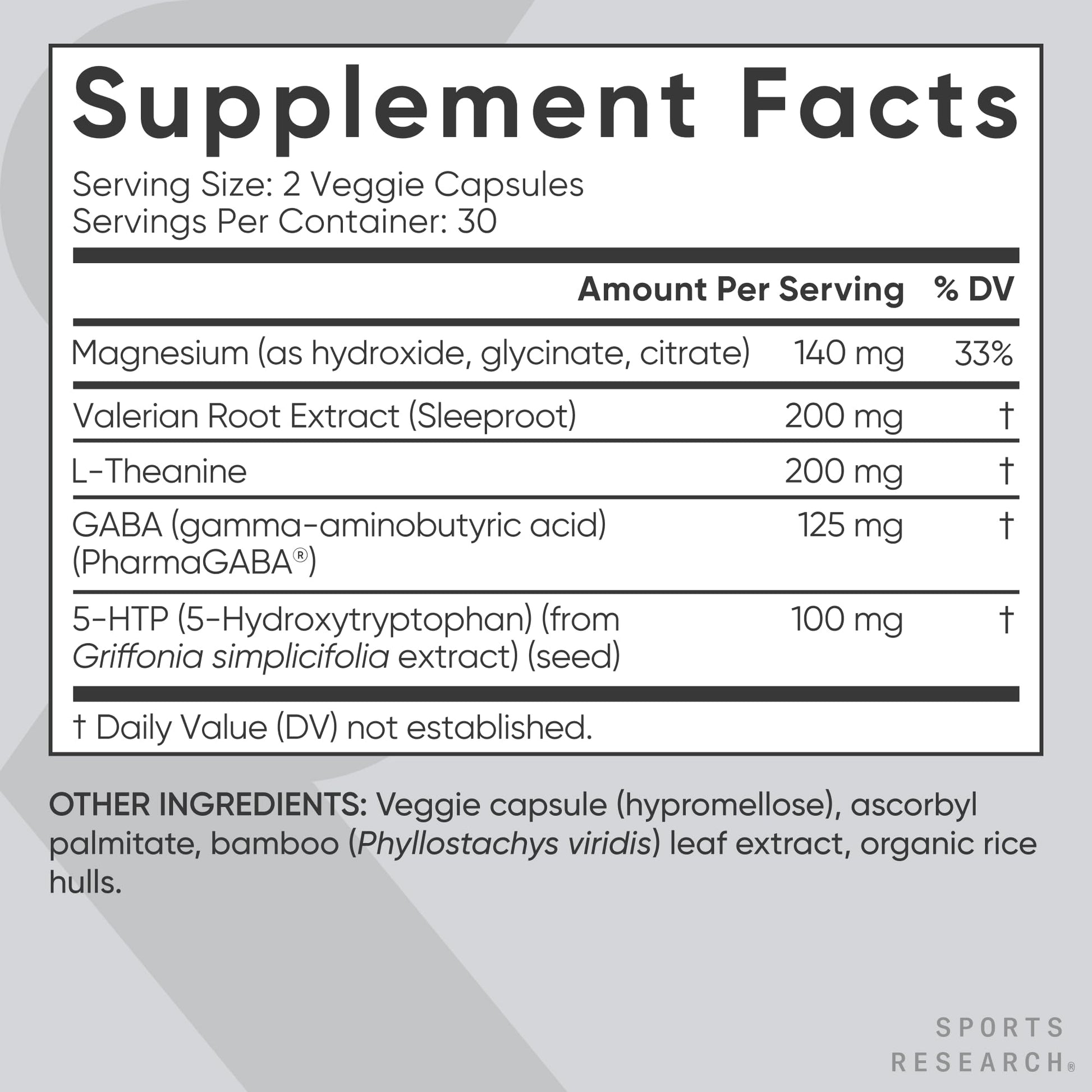 Sports Research® Sleep Complex- Melatonin-Free Vegan Capsules - with Valerian Root, GABA, L-Theanine, Magnesium & 5-HTP - 30 Servings Sports Research buy supplements Au