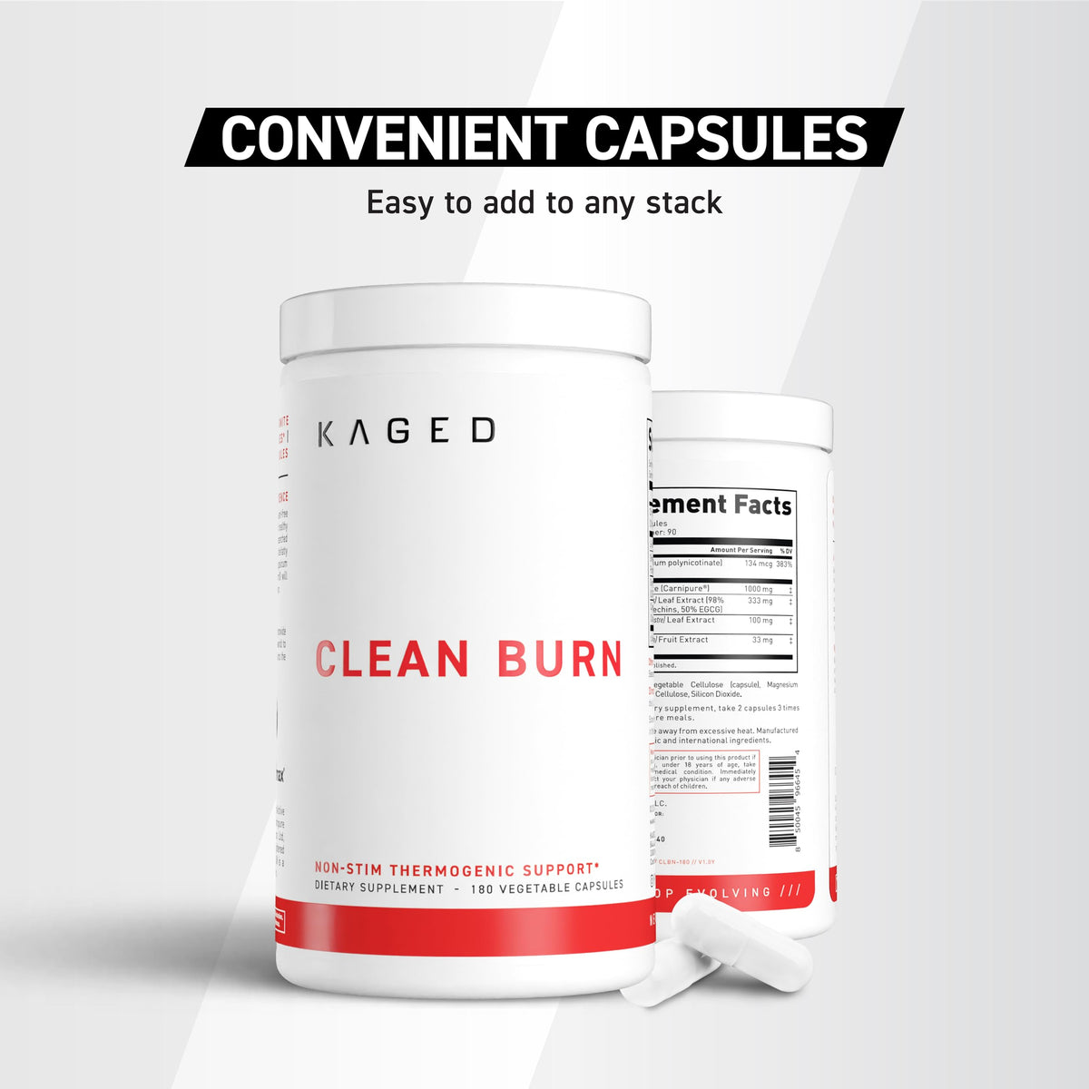 Kaged Thermogenic Powder Clean Burn Orange Mango Men & Women Weight Management Supplement Organic Caffeine Apple Cider Vinegar 30 Servings