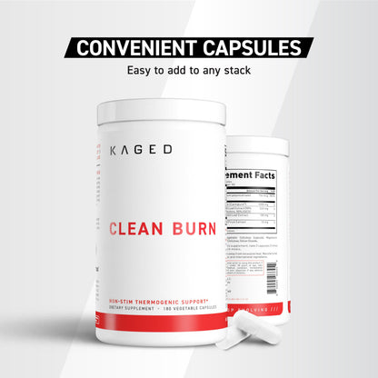 Kaged Thermogenic Powder Clean Burn Orange Mango Men & Women Weight Management Supplement Organic Caffeine Apple Cider Vinegar 30 Servings