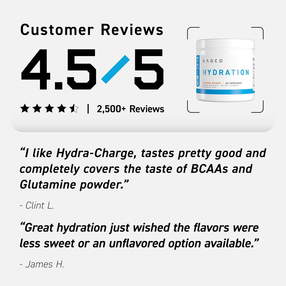 Kaged Sugar Free Hydration | 5 Key Electrolytes | Coconut Water | Tastes Amazing | 60 Servings