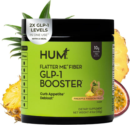 HUM Flatter Me Fiber Pineapple Passion Fruit Fiber Powder, 10 Servings