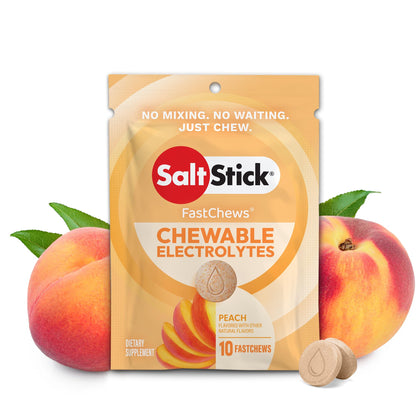 SaltStick Electrolyte FastChews Chewable Tablets, Lemon Lime, 120 count, 12 packets of 10 tablets each