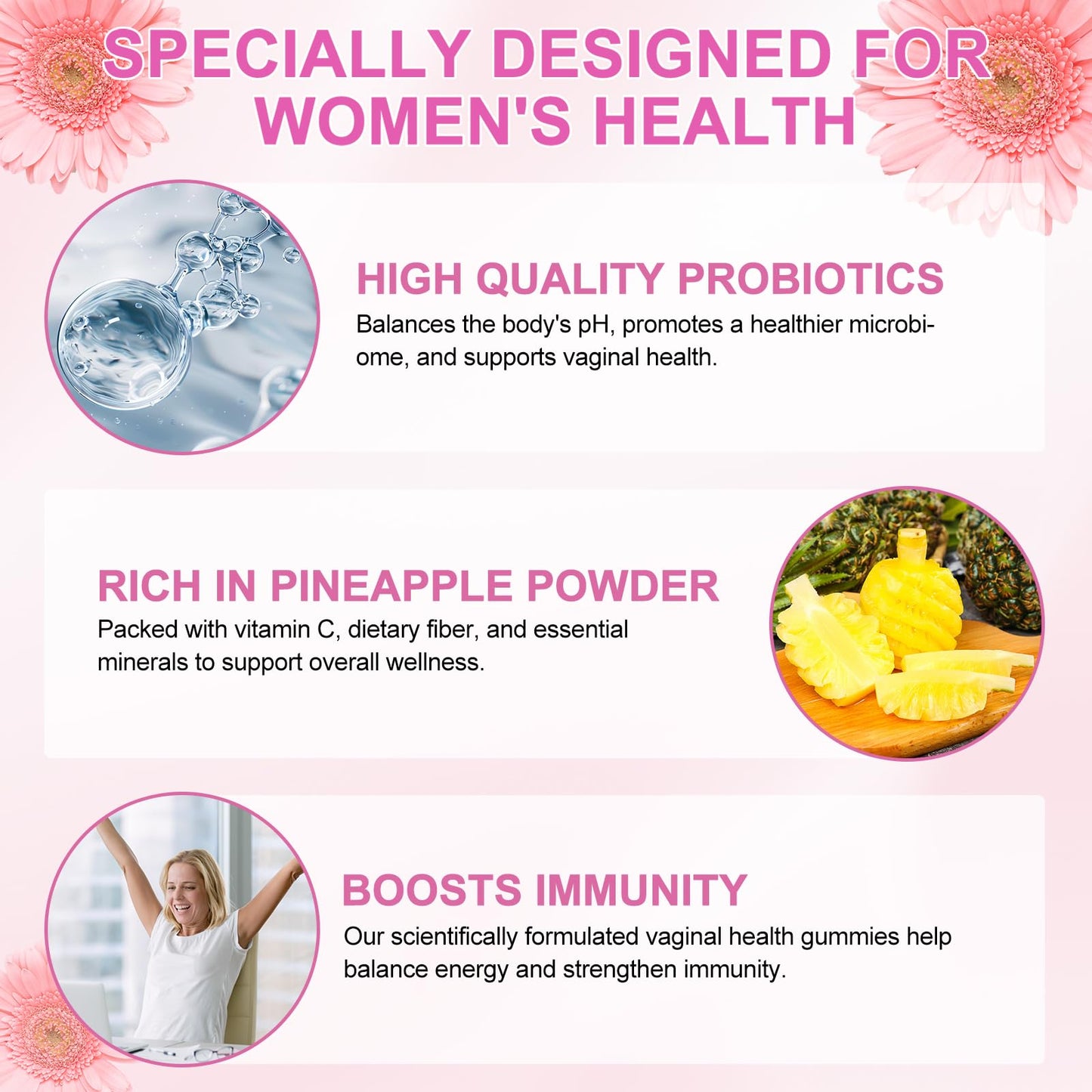 Vital Vaginal Probiotics Source Feminine Gummies,Premium Feminine Balance Gummies,Probiotic Gummies for Prenatal & Postnatal Women - Probiotics for Digestion, pH Balance, Gut Health, Immune Support