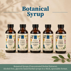 Suplement ​Wise Woman Herbals Hawthorn Botanical Syrup, Alcohol-Free Hawthorn Berry Solid Extract 4:1, Promotes Healthy Circulation, Antioxidant Protection, Herbal Cardiovascular Support, 4 Fl Oz - VelvetGlow USA