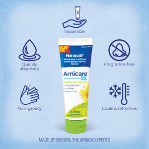 Boiron Arnicare Gel 4.2 oz (Twin Pack) for Joint Pain Relief, Muscle Pain, Muscle Soreness, and Swelling from Bruises or Injury - Non-Greasy and Fragrance-Free Arnica BoironBuy Supplements Australia