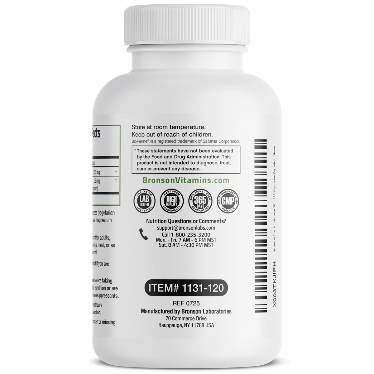 Bronson DIM 200 MG Supplement Diindolymethane with BioPerine for Enhanced Absorption, Estrogen Metabolism & Maintains Balanced Hormone Levels, 60 Vegetarian Capsules