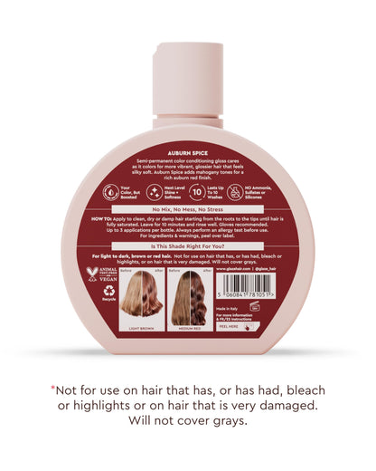 Glaze Color Conditioning Gloss - Tinted Moisturizer for Brown or Red Hair, Boosts Color and Shine, Repairs Damage - Auburn Spice, 6.4 oz glazeBuy Supplements Australia
