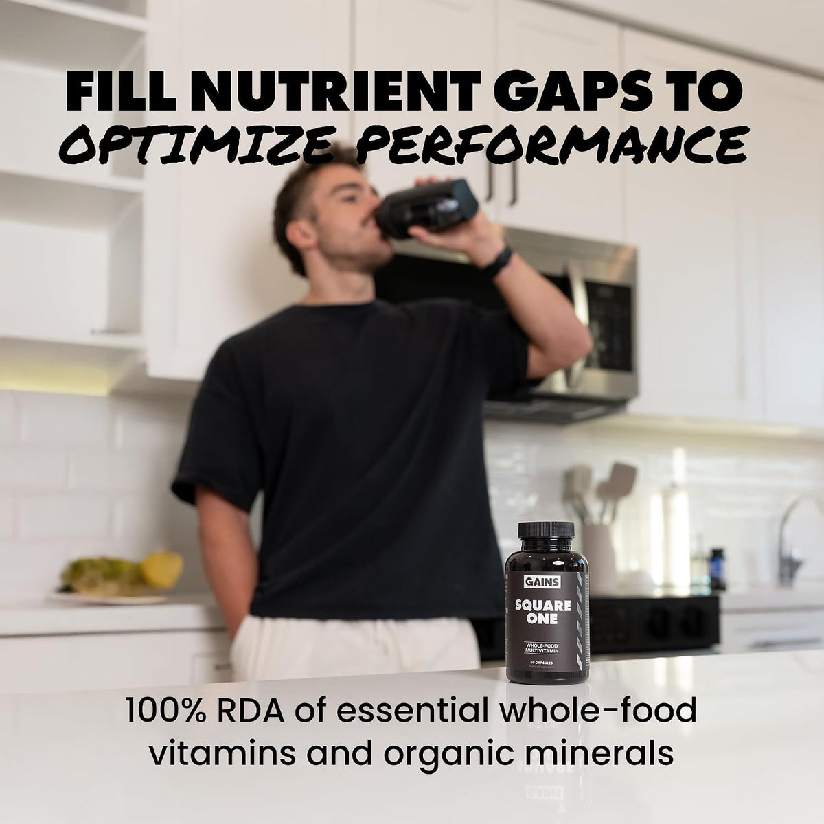 Gains in Bulk Square 1 Multivitamin & Mineral Supplement, 60 Capsules