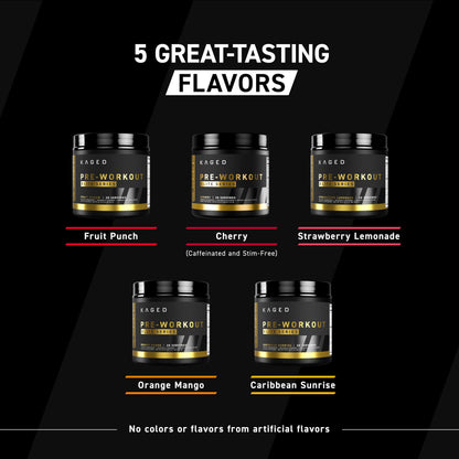 Kaged Pre Workout Elite Powder | Strawberry Lemonade | Pre-Workout with Creatine, Beta Alanine, L-Citrulline, Natural Caffeine | 20 Servings