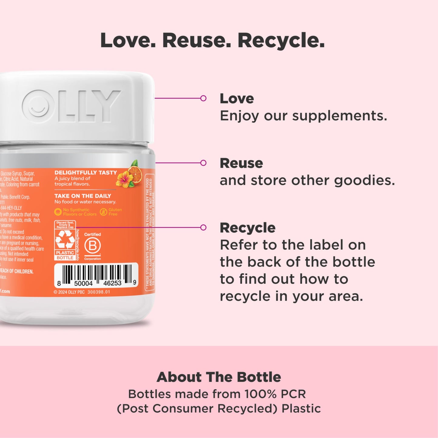 OLLY Heavenly Hair Gummy, Supports Healthy Hair, Keratin, Biotin, AMLA, Chewable Supplement, 30 Day Supply - 60 Count