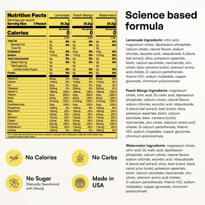 KEY NUTRIENTS Electrolytes Powder Bundle, Variety Pack 10 Count Packets + Classic Lemonade 20 Count Packets, Sugar Free Hydration Travel Drink Mix with Vitamins & Minerals, No Calories