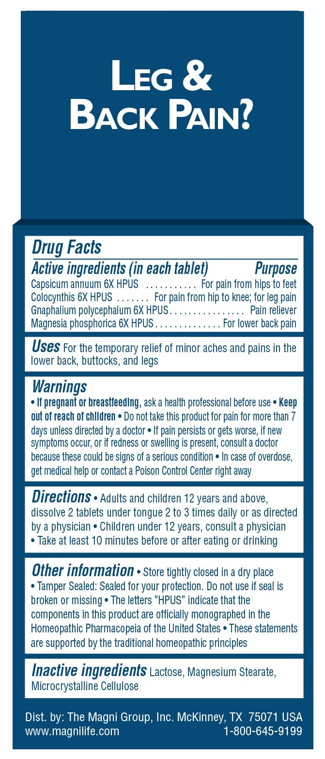 MagniLife Leg & Back Pain Relief Tablets,125 Ct, Fast-Acting Pain Relief Naturally Soothes Burning, Tingling & Stabbing Aches, Symptomatic or Preventative, Non-Habit Forming Quick-Dissolve Tablets MagniLife buy supplements Au