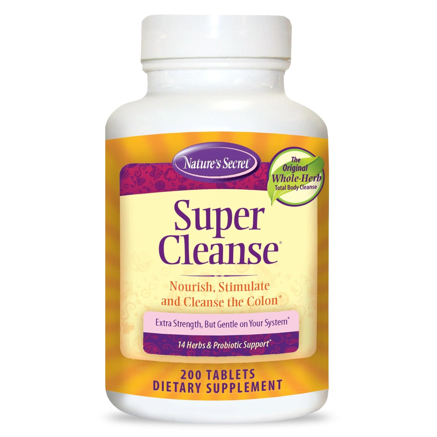Nature’s Secret Super Cleanse - Extra Strength Colon Cleanse with 14 Herbs & Probiotic Support - Promotes Gut Health Detox Cleanse & Digestive Support
