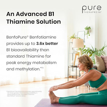 Pure Therapro Rx Methylated B Vitamins for Men and Women, Made in USA 2 Month Supply | Active Methyl B Complex Vitamins Including Methyl B12, Methylfolate, Benfotiamine, Choline, Niacin, TMG & More