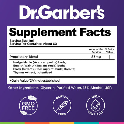 Dr. Garber's Natural Solutions Immune Boost Health Oral Drops - Gemmotherapy Liquid Supplement to Strengthen Immunity, Support Immune System, Increase Resistance, & Contains Antioxidants - 60ml DR.GARBER'S buy supplements Au