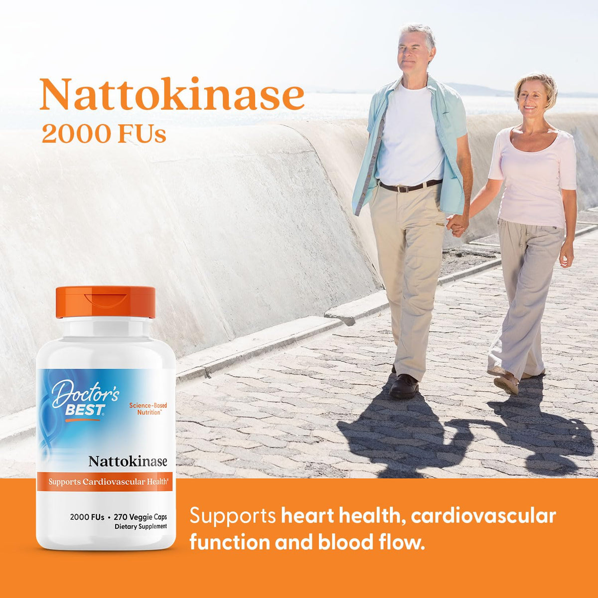 Doctor's Best Nattokinase, Non-GMO, Vegan, Gluten Free, 270 Veggie Caps