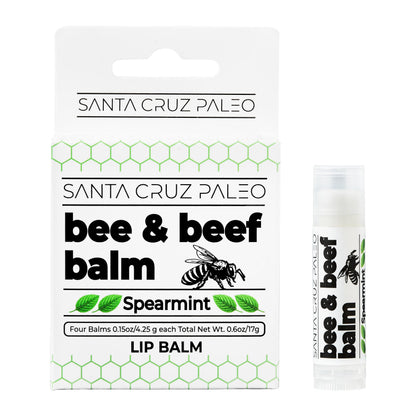 Santa Cruz Paleo Grass Fed Beef Tallow & Beeswax Lip Balm, 1 Pack, Beef Tallow for Skin Care Moisturizer, Hypoallergenic for Sensitive Skin, Long Lasting & Vitamin Rich, Unflavored