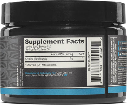 ONNIT Creatine Monohydrate Powder, IGEN(TM) Non-GMO Tested 5g Premium Creatine for Muscle Strength, Power and Lean Mass, Supports Brain Health