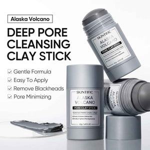 SKINTIFIC Deep Pore Cleansing Blackhead Remover Face Mask Stick, Mud Mask with Natural Alaska Volcano Clay, Gentle Exfoliating, Smoothing Skin