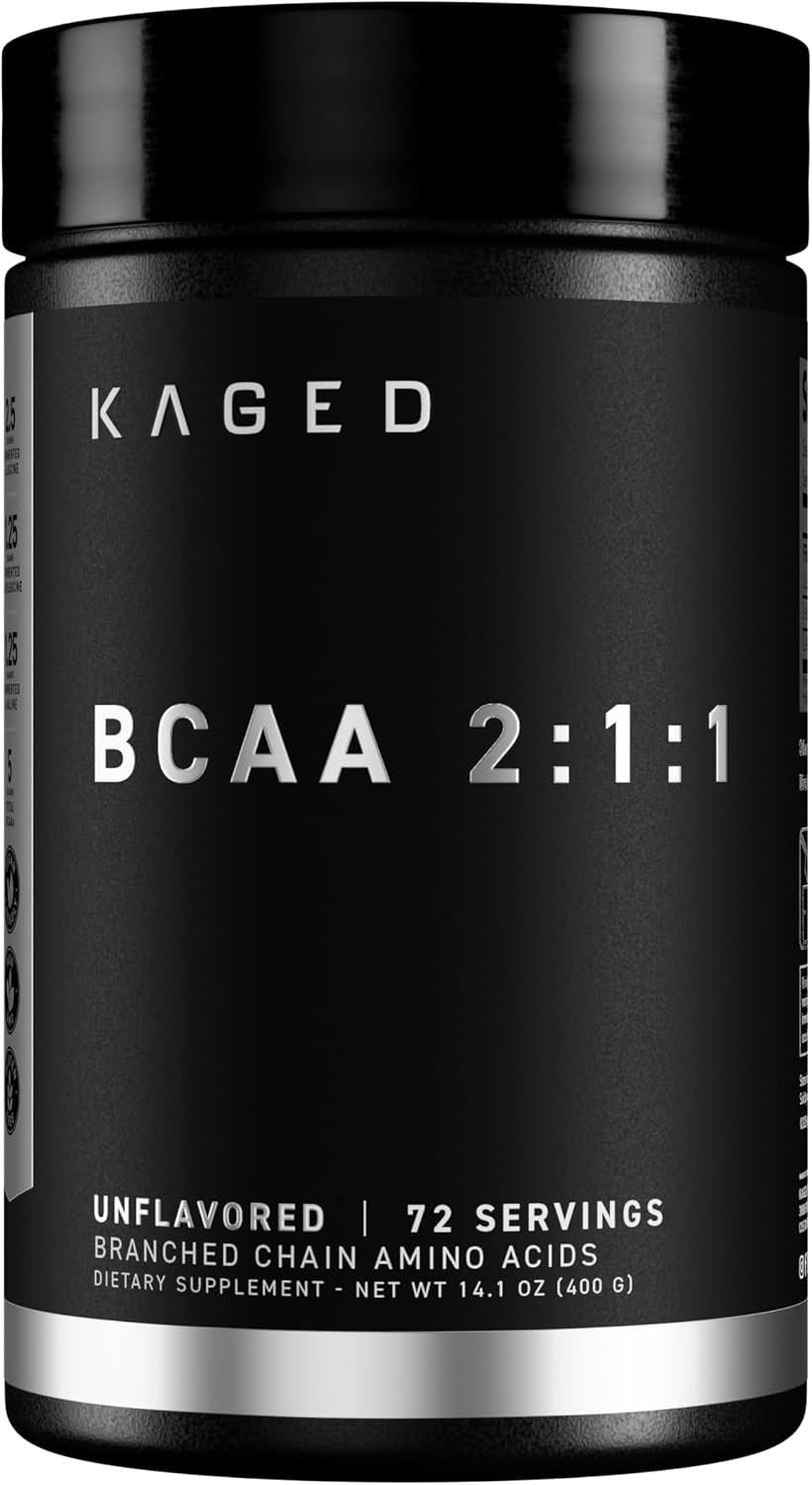 BCAA Powder, Kaged BCAAs Amino Acids, Fermented, Plant Based & Vegan Friendly Branched Chain Amino Acid, 5g BCAA Unflavored, Amino Acid Supplements for Men, 72 Servings