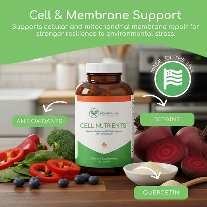 Cell Nutrients | Promotes Cell and Membrane Repair & Cell Metabolism | Helps Fight Tick-Borne Infections & More | Mitochondrial Supplements | Non-GMO, Vegan, 120 caps