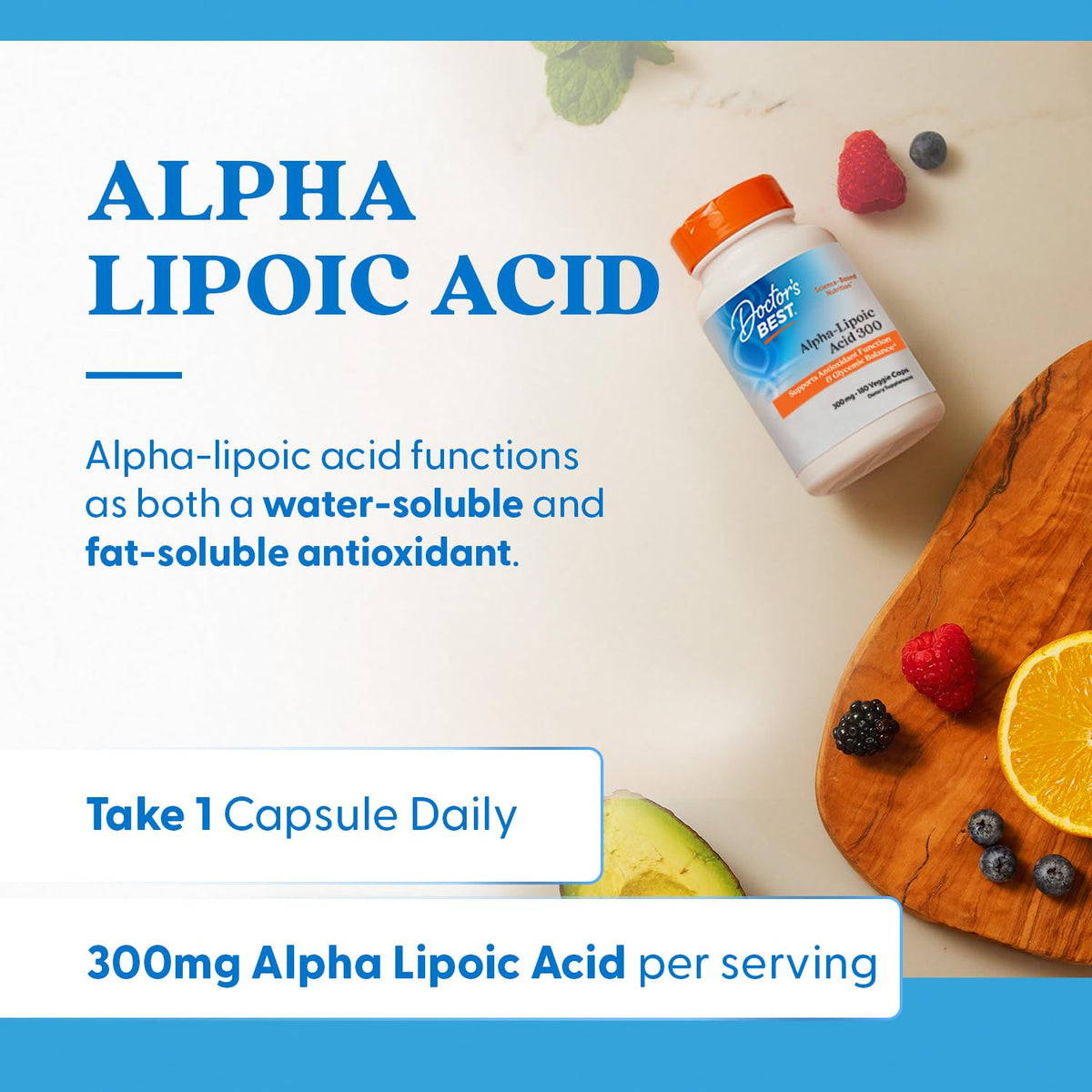 Doctor's Best Alpha Lipoic Acid Supplement 600mg - Alpha-Lipoic Acid Caps for Men & Women, ALA Antioxidant Support for Nerve Health, Aids in Cellular Function, Non GMO, Gluten Free - 60 Veg Capsules