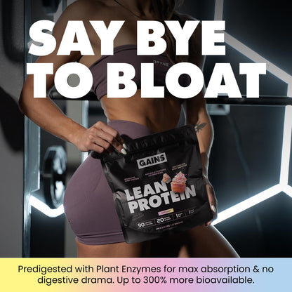 Gains in Bulk Lean Protein Powder with 20g Protein, Strawberry, 27 Servings