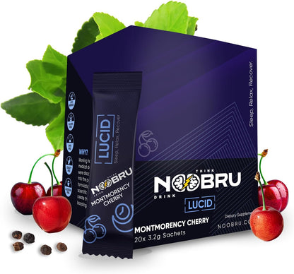 Noobru Lucid Nootropic Sleep Powder Drink for Deep Quality Dream Sleep with Magnesium, Ashwagandha, Valerian, Lemon Balm and Vitamin D for Deep, Quality Sleep, Stress and Restoration.