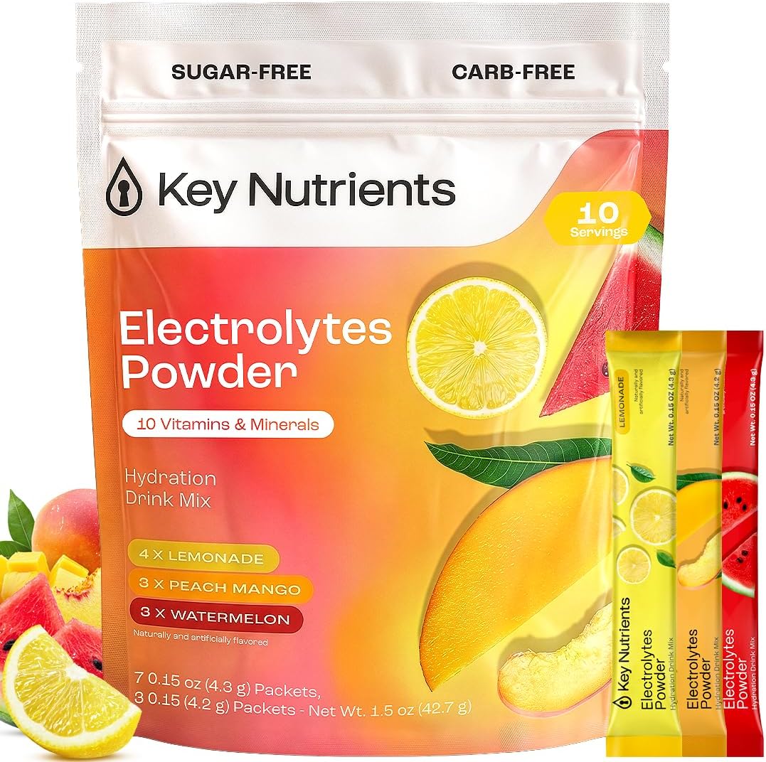 KEY NUTRIENTS Multivitamin Electrolyte Packets, No Sugar Variety Pack, 30ct