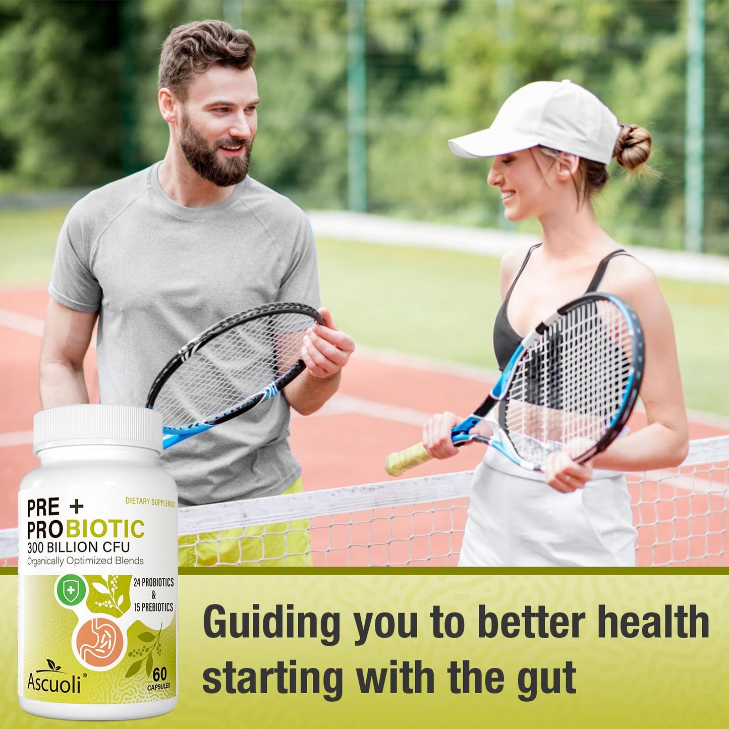 Probiotics for Women & Men - 300 Billion CFU, 24 Strains + 15 Organic Herbs Prebiotics Blend, Daily Probiotic for Digestive Health, Immune, Gut, Bloating - 120 Vegetarian Capsule (120-Days Supply)