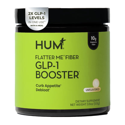 HUM Flatter Me Fiber Strawberry Lemon Fiber Powder Drink Mix, 10 Servings