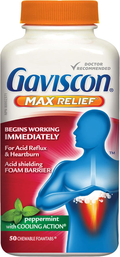 Gaviscon Max Peppermint Tablet, 50 Count