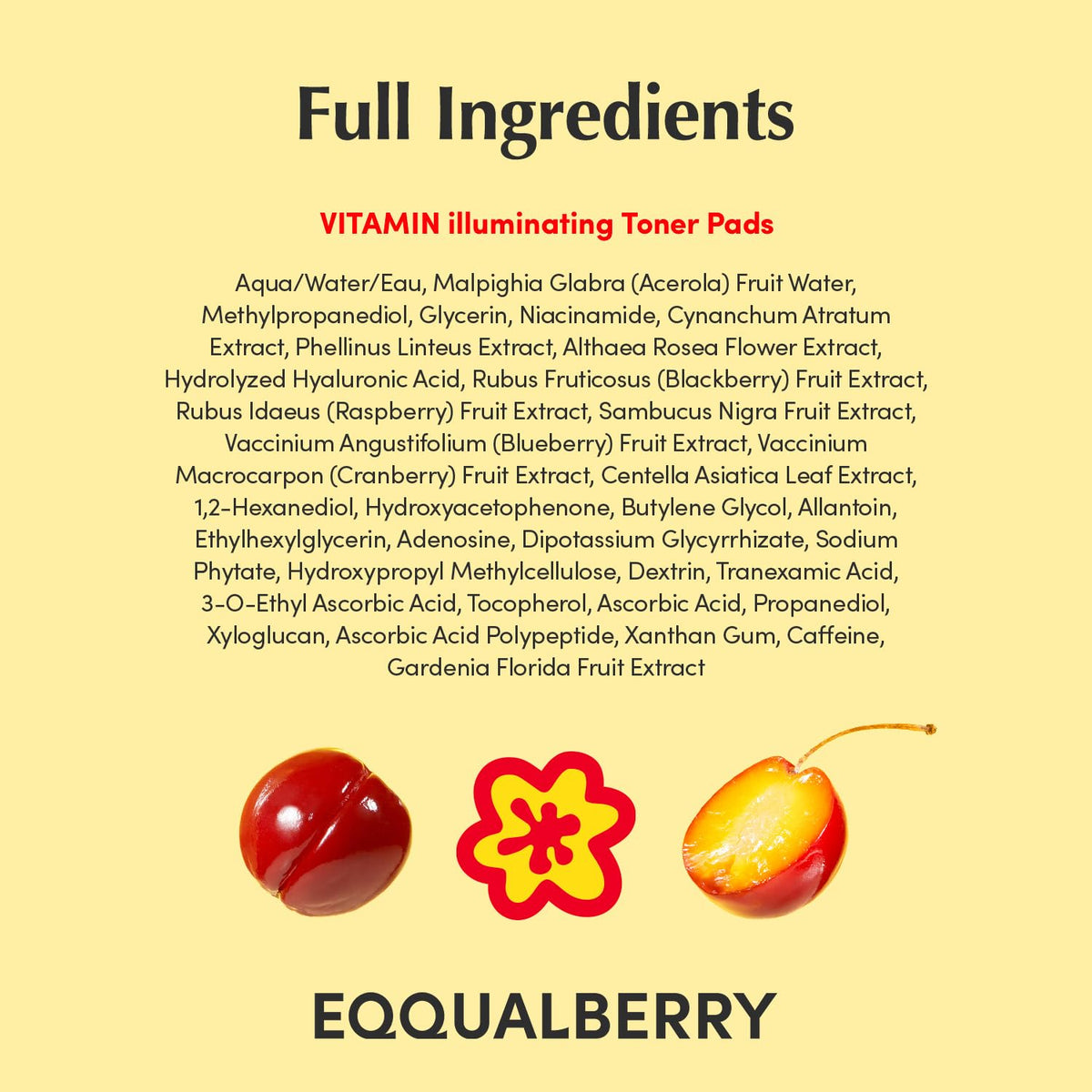 Suplement ​EQQUALBERRY Vitamin Illuminating Toner Pads | Niacinamide 2% + Brightening Vitamin C-Peptide | Hydrating Exfoliating Multi Pads & Dark Spot Remover - VelvetGlow USA