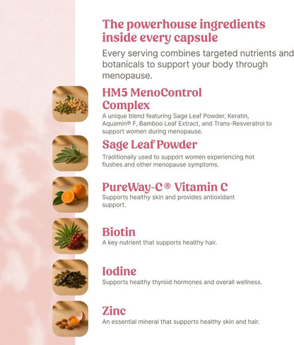 Happy Mammoth MenoDaily for Menopause, Hair, Skin, and Metabolism