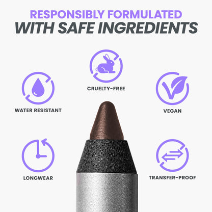Wonderskin Eyeliner Pencil, 1440 Longwear Brown Eyeliner Pencil - Waterproof, Sharpenable & Smudge Proof (Kalamata)
