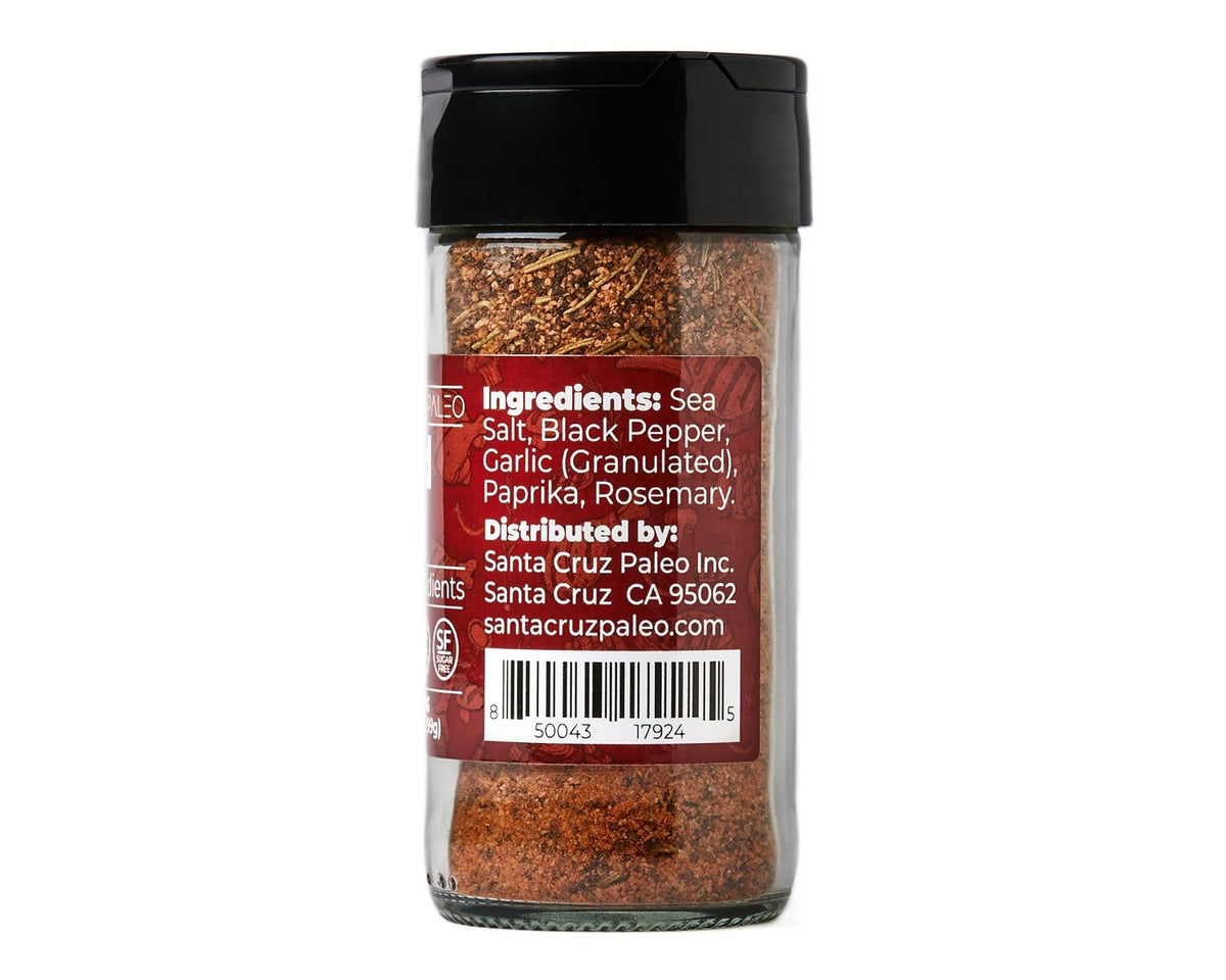 Santa Cruz Paleo, Seasoning Blend #2, Sweet and Smoky Spice for Chicken, Steak, Burgers, Wings and Ribs, Garlic, Sea Salt, Black Pepper, Rosemary and Paprika, Gluten Free, Keto, Paleo, 3.5 Oz Jar