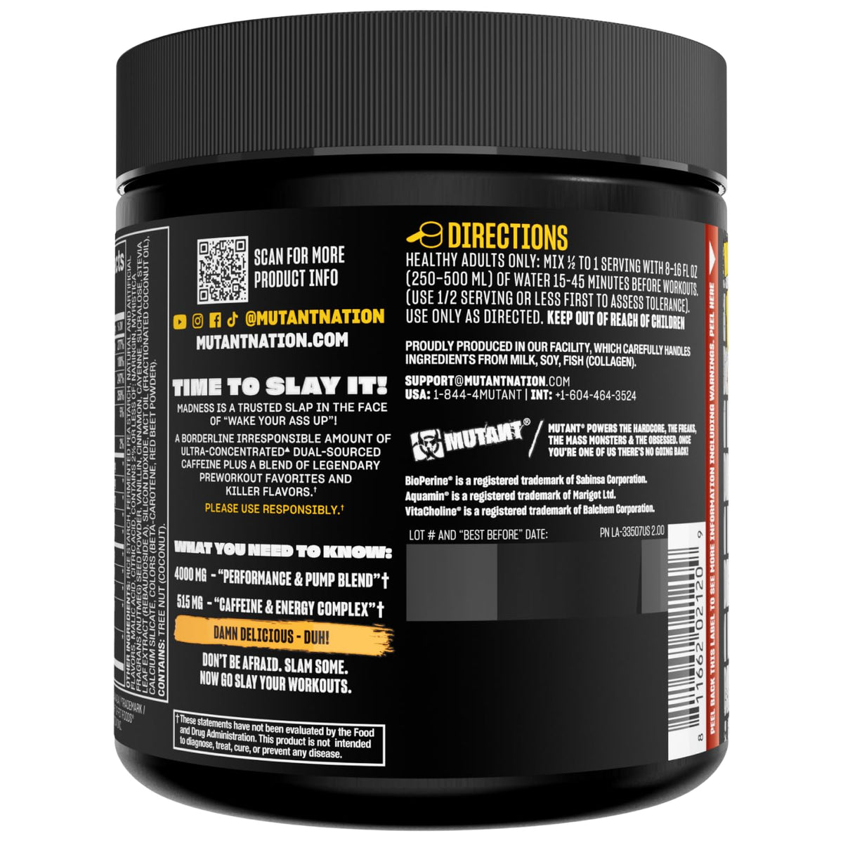 MUTANT Madness, Ultra-Concentrated Pre-Workout, Fruit Punch, 9.52 oz