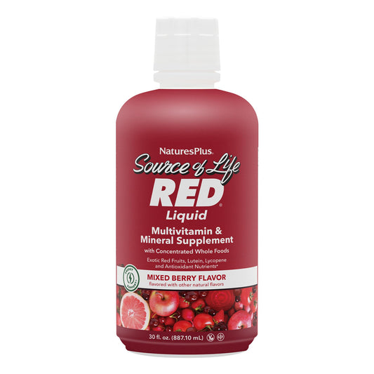 NaturesPlus Source of Life RED Multivitamin Liquid - 30 oz - Energy & Immune Support - with Exotic Red Fruits, Lycopene & Lutein - Vegetarian & Gluten Free - 30 Servings NaturesPlusBuy Supplements Australia