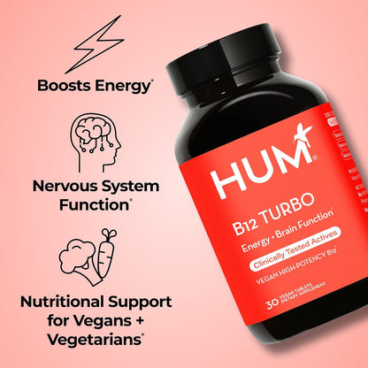 HUM B12 Turbo High Potency Vitamin B12 Daily Energy Support, 30 Count