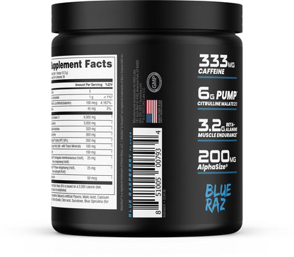 Bucked Up - Woke - HIGH STIM Pre Workout - Best Tasting - Focus Nootropic, Pump, Strength and Growth, 30 Servings (Rocket Pop)