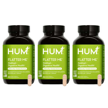 HUM Flatter Me Digestive Enzymes, Digestion & Bloating Support, 60 Count