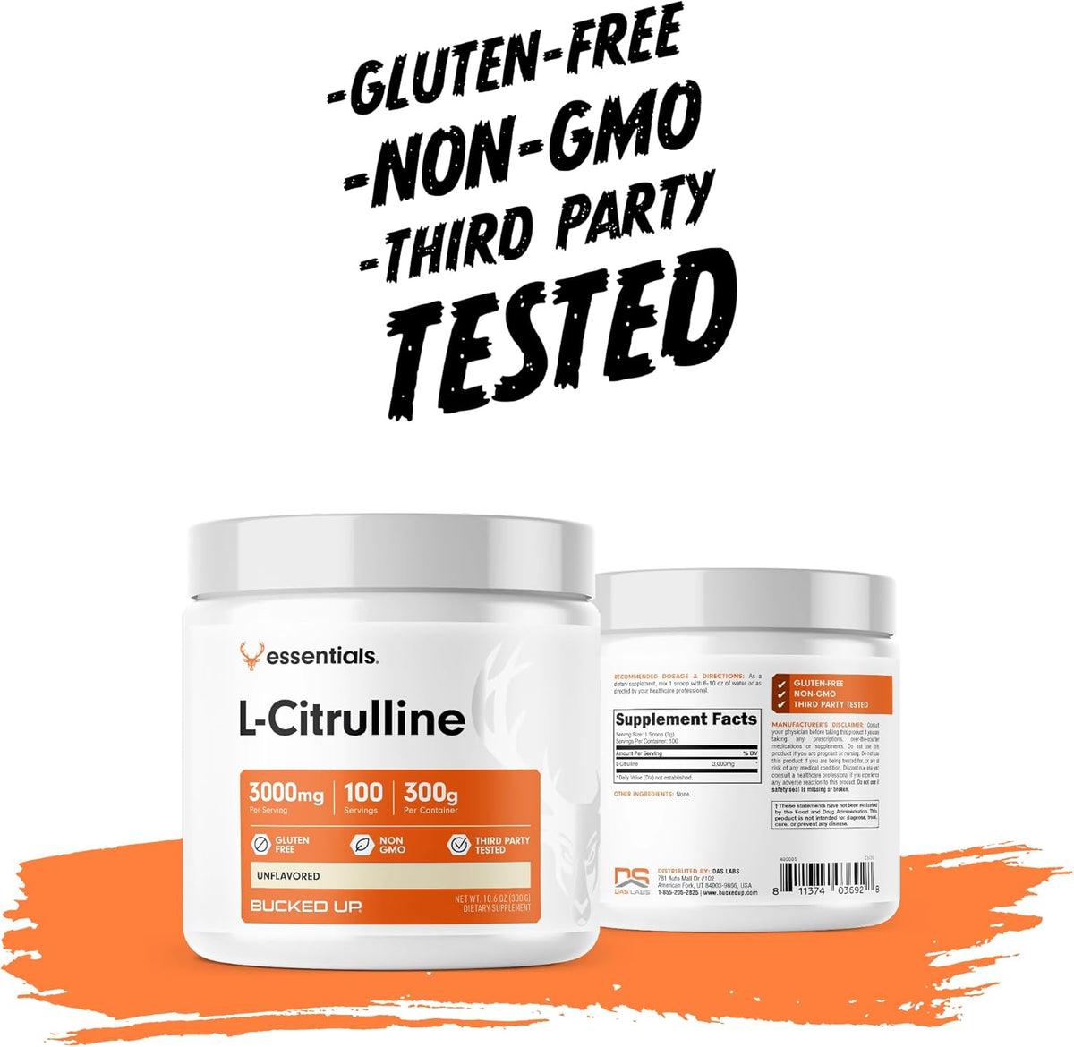 Bucked Up L-Citrulline 3000mg Powder, Essentials (100 Servings)
