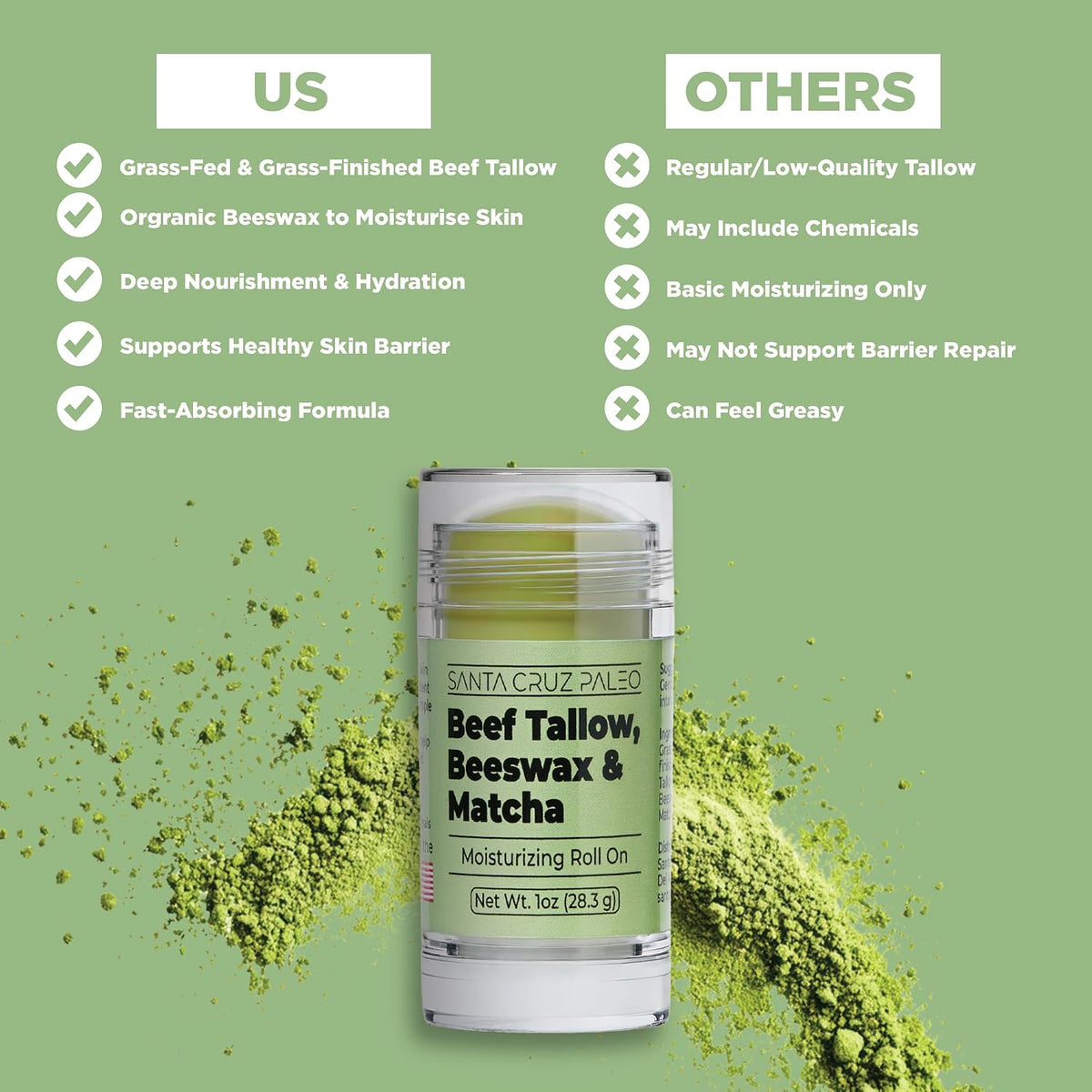 Santa Cruz Paleo Beef Tallow Matcha Moisturizing Balm