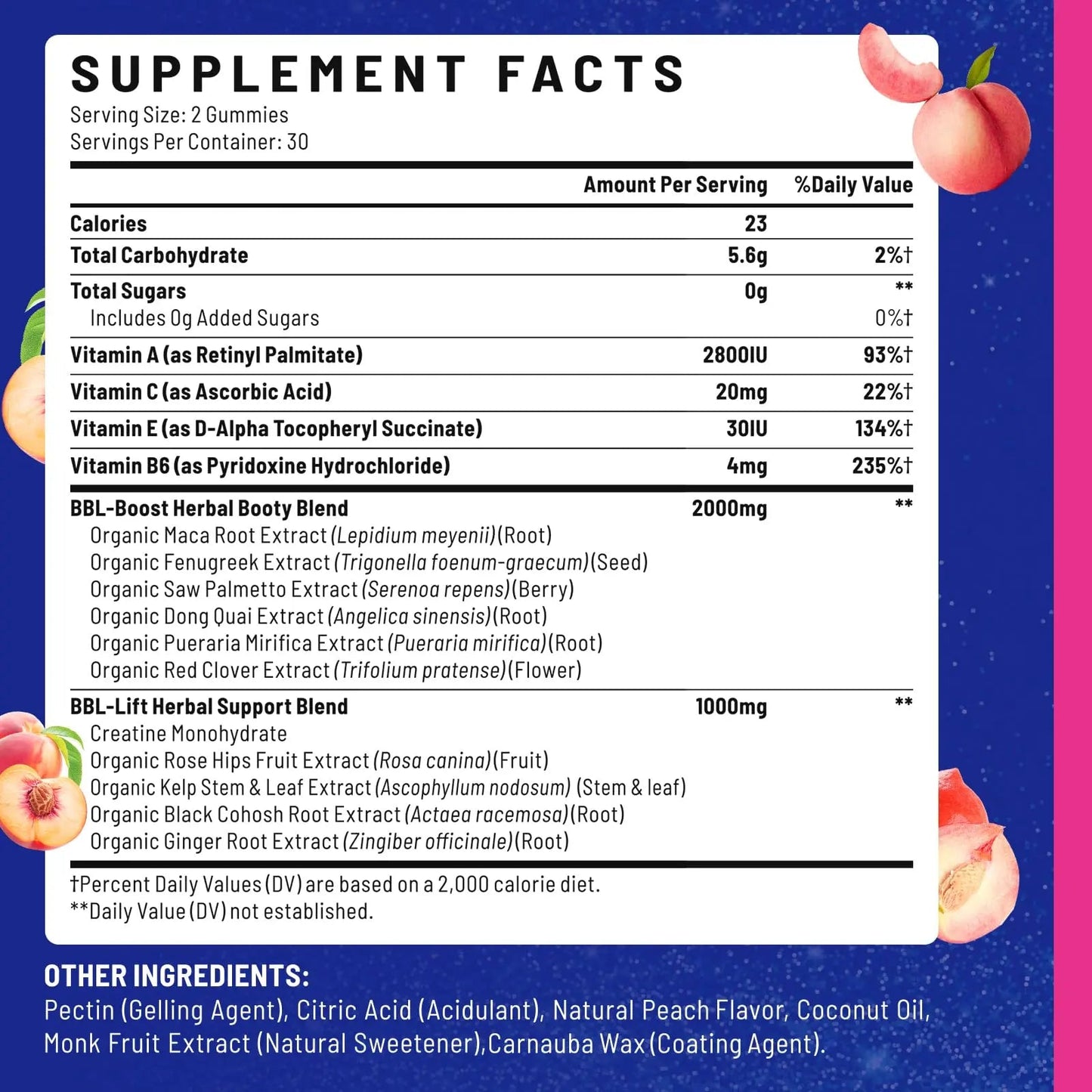 Jovariquethor Booty Gummies for Women - BBL Gummies with Multivitamins and Herbal Extracts - Peach Flavor - 60 Count Jovariquethor